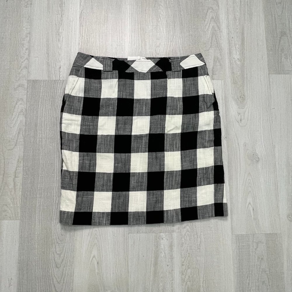 Talbots Black and White Checkered Pencil Skirt